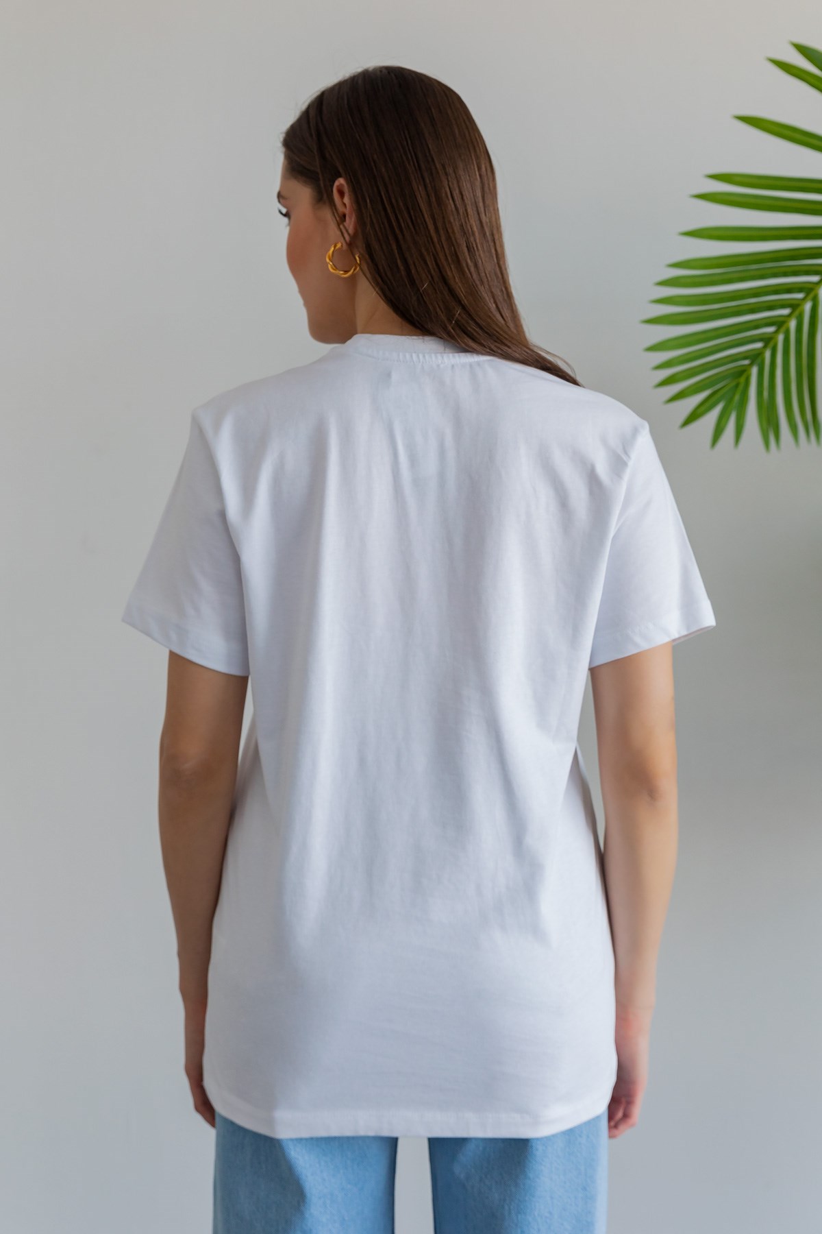 Deniz Butik Mini Kalpli T-Shirt - BEYAZ. 2
