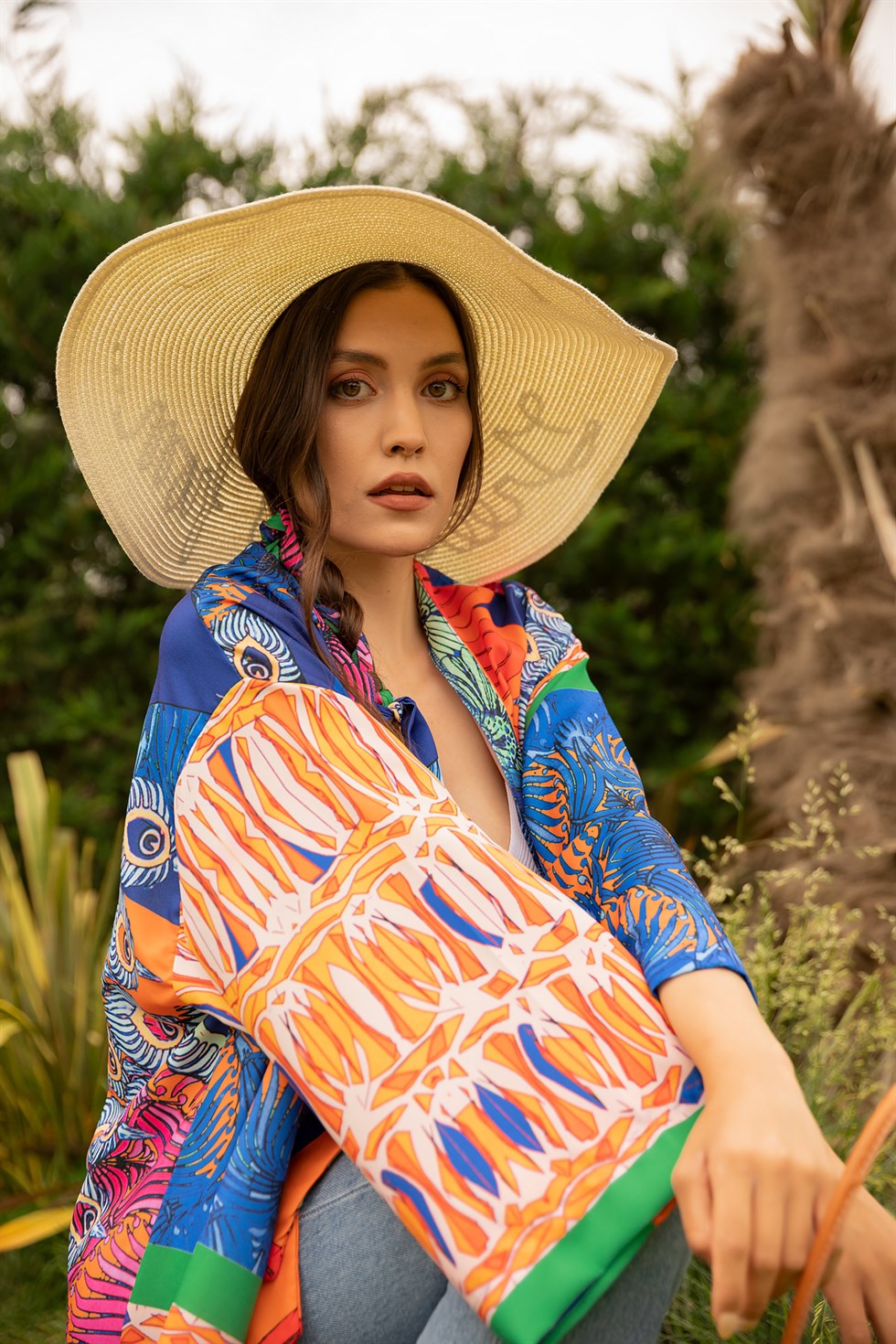 Deniz Butik Renkli Desen Kimono - SAKS. 3