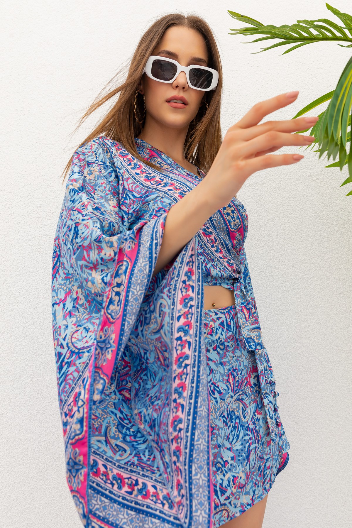 Deniz Butik Renkli Kimono Takım - MAVİ. 1