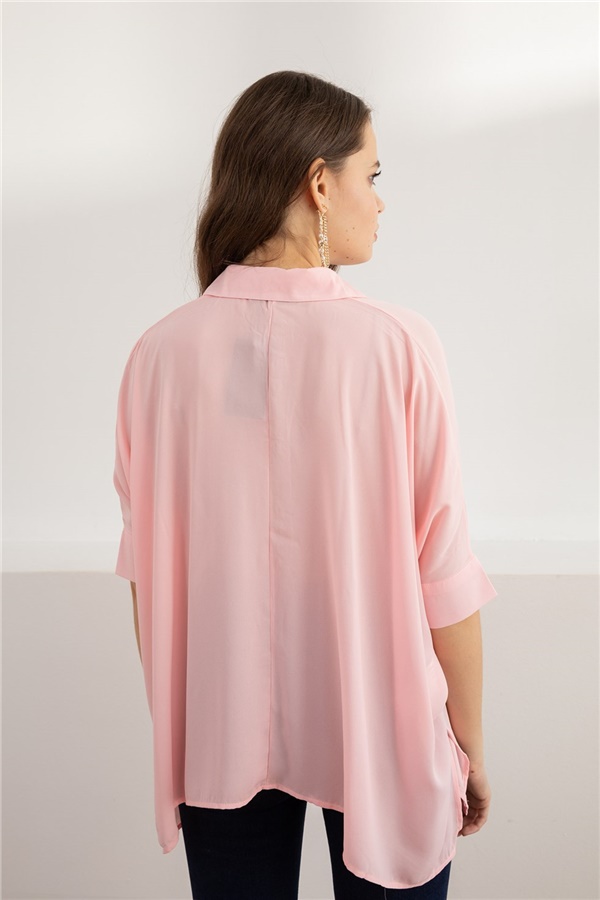 MILEAGE Women's Black/Pink Floral Sheer Chiffon Blouse Top 